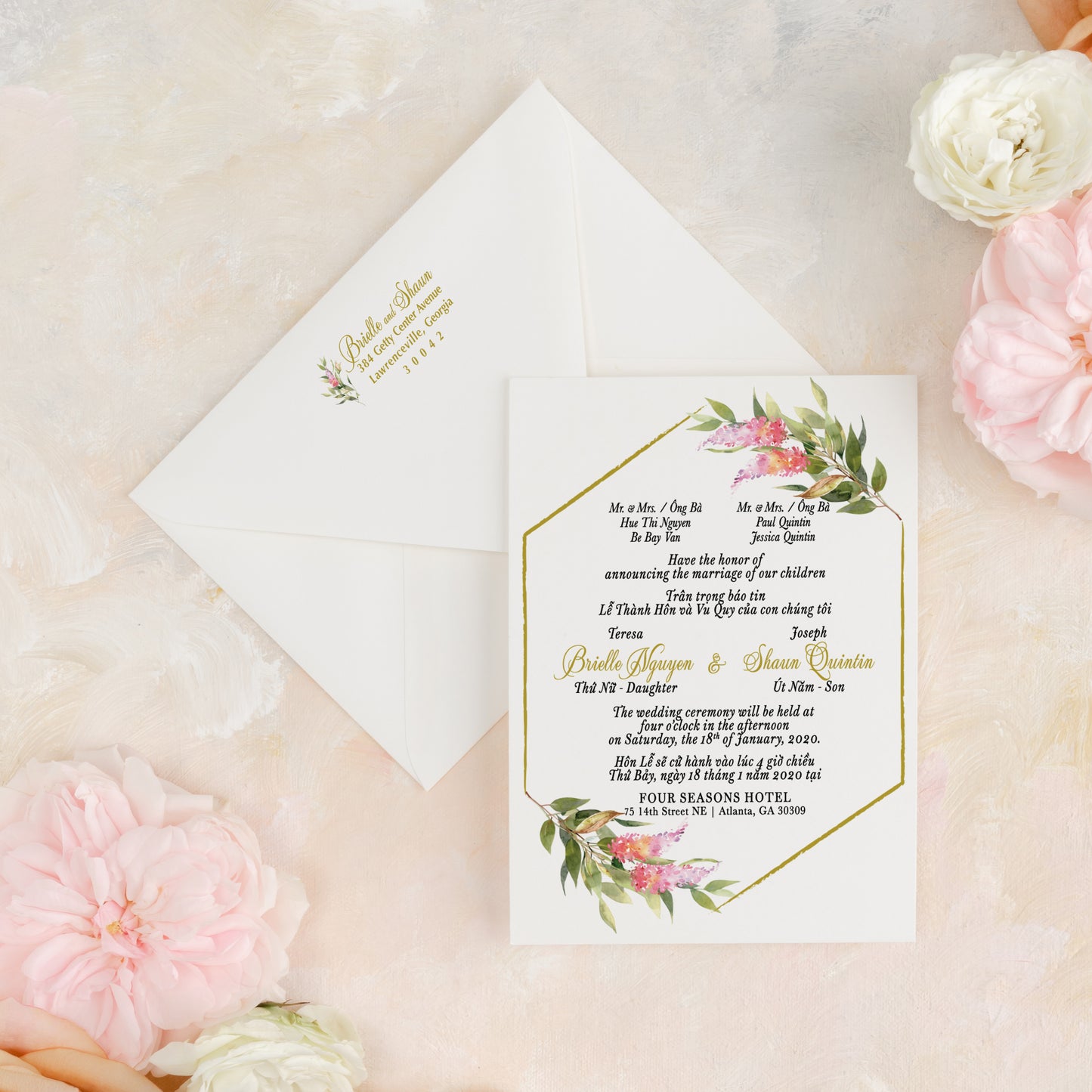 AUBRIELLA | Bilingual Vietnamese Wedding Invitation Suites