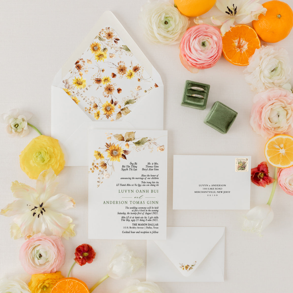 AUTUMN | Bilingual Vietnamese Wedding Invitation Suites