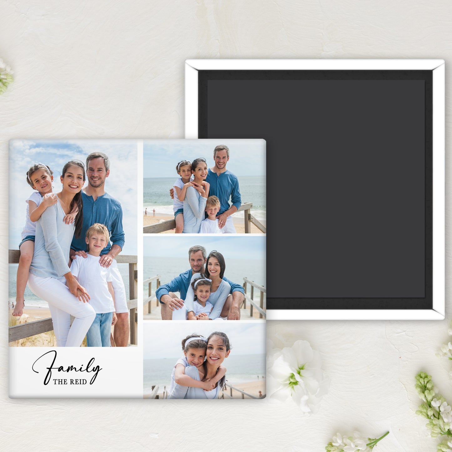 Family Photo Collage Magnet Button