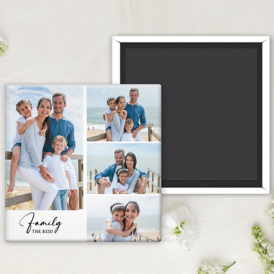 Family Photo Collage Magnet Button
