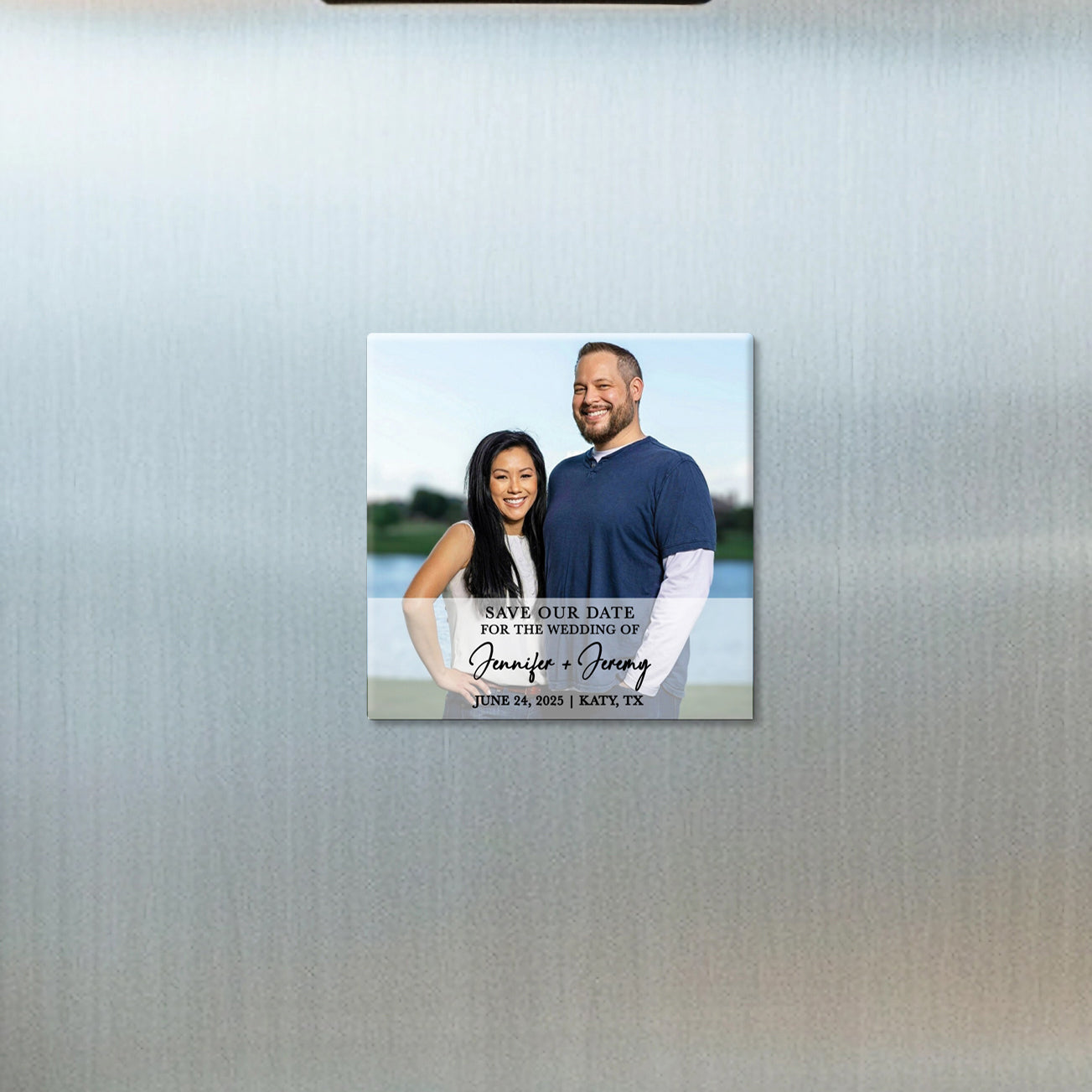 Modern Save-the-Date Photo Magnet Buttons
