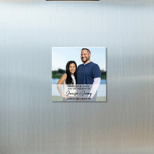 Modern Save-the-Date Photo Magnet Buttons