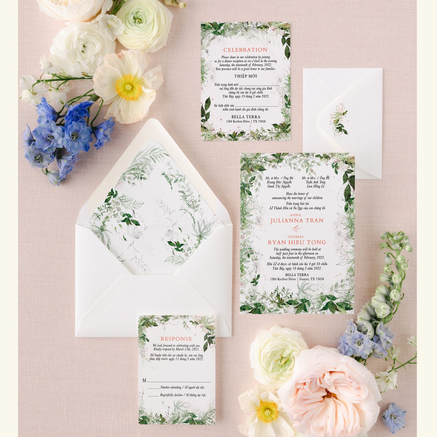 CELESTINE | Foliage Envelope Liner (D2)