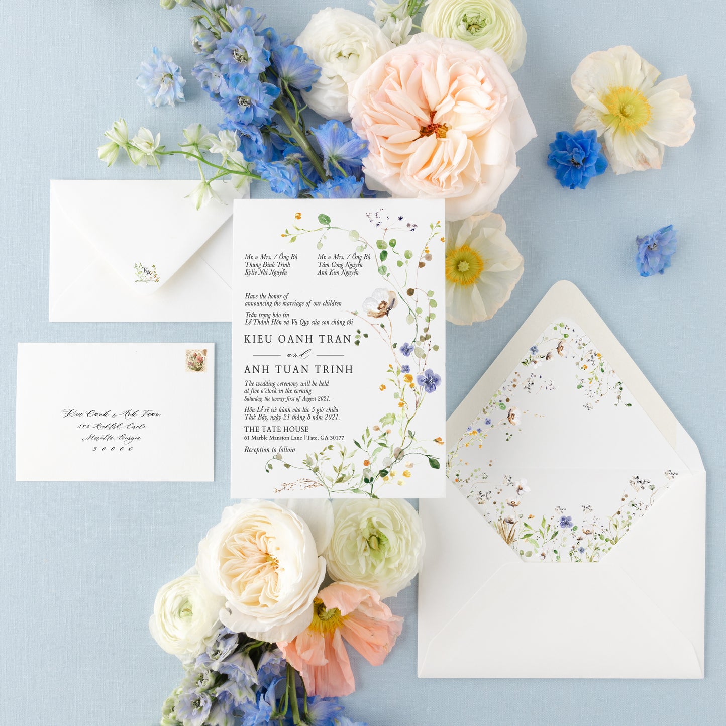 MEADOW | Bilingual Vietnamese Wedding Invitation Suites