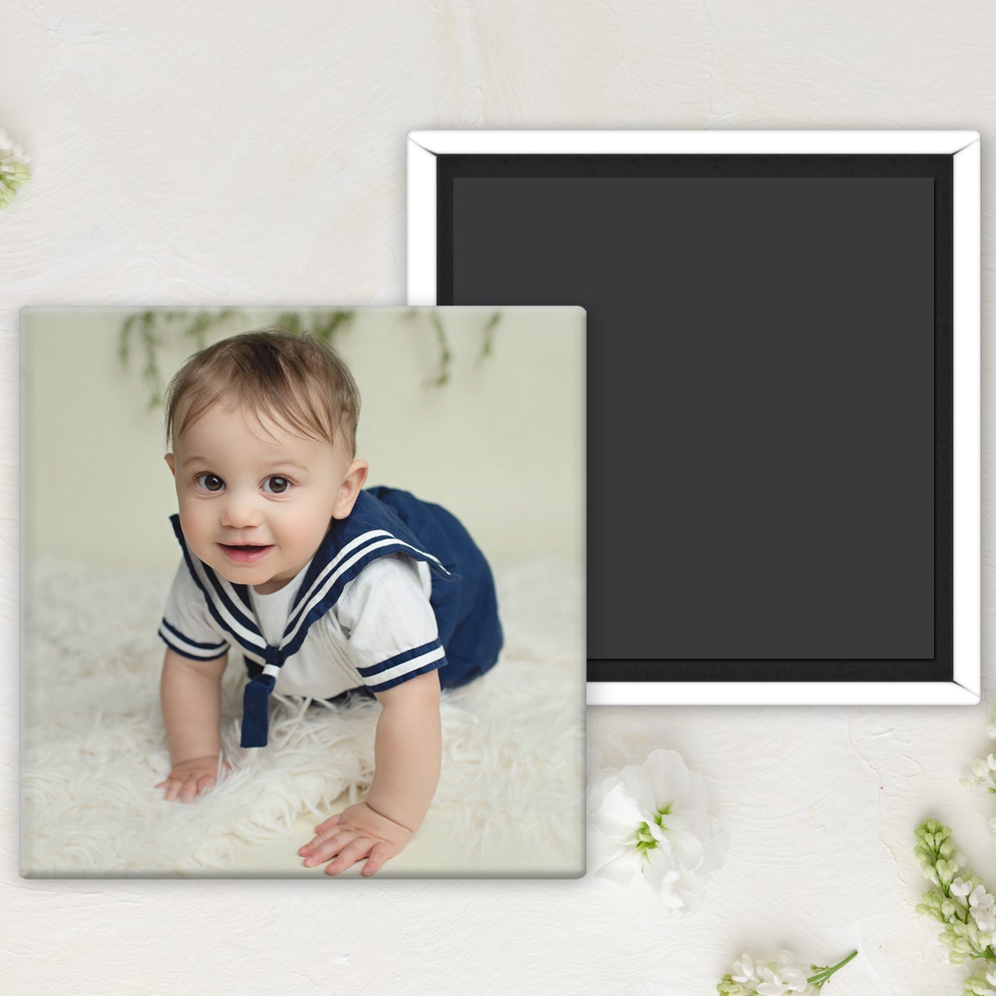 Nautical Birthday Photo Magnet Buttons