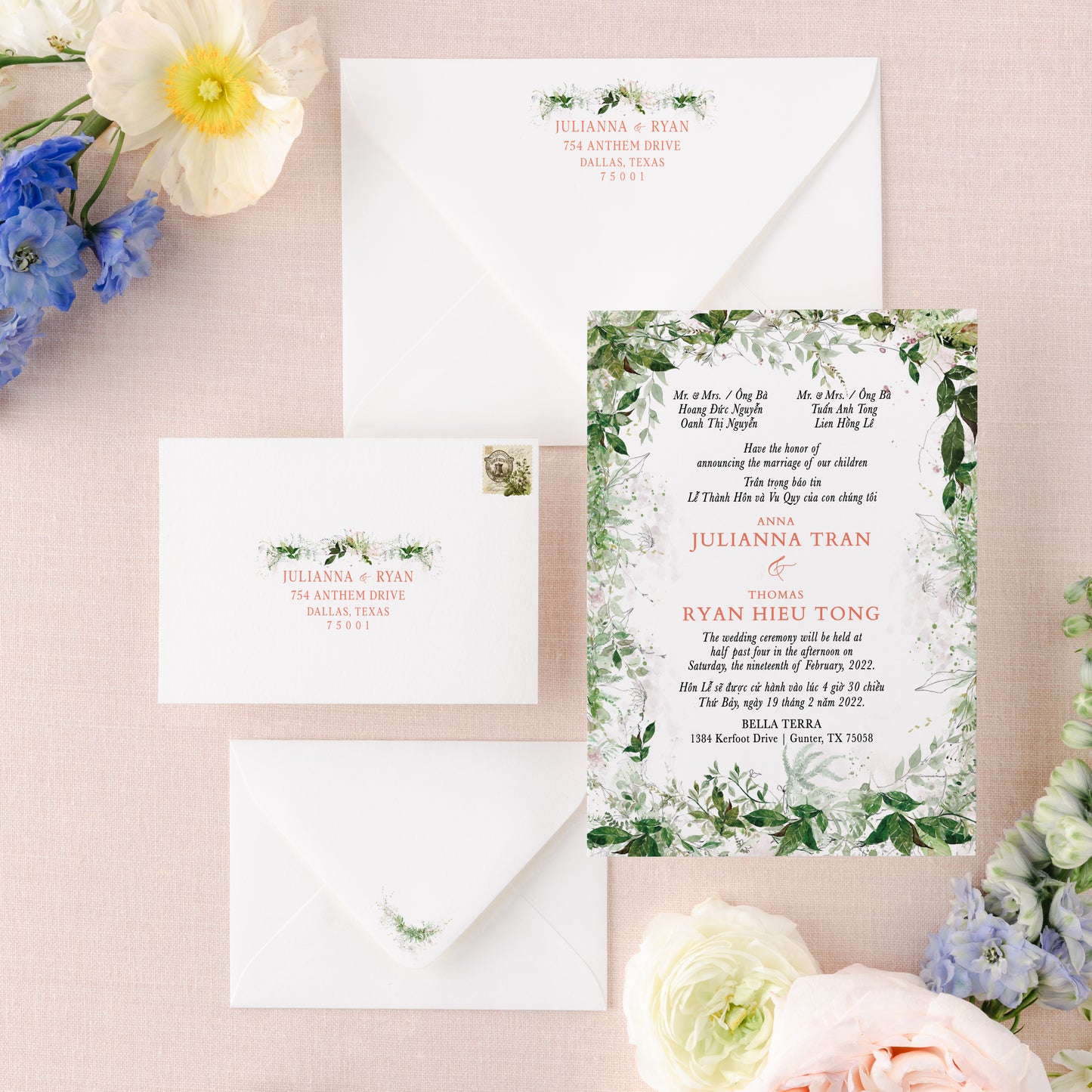 NICOLETTE | Bilingual Vietnamese Wedding Invitation Suites
