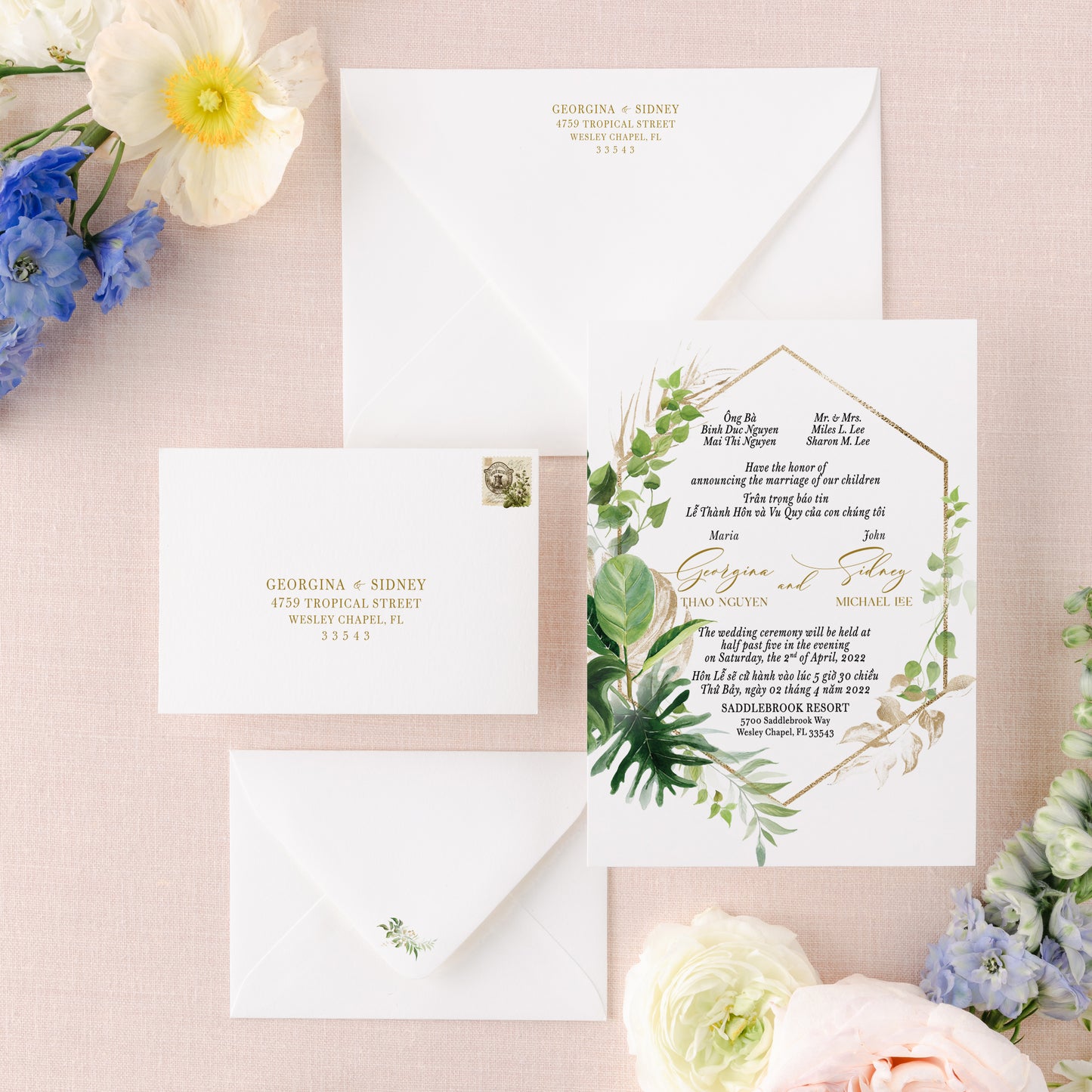 RACHELLE | Bilingual Vietnamese Wedding Invitation Suites