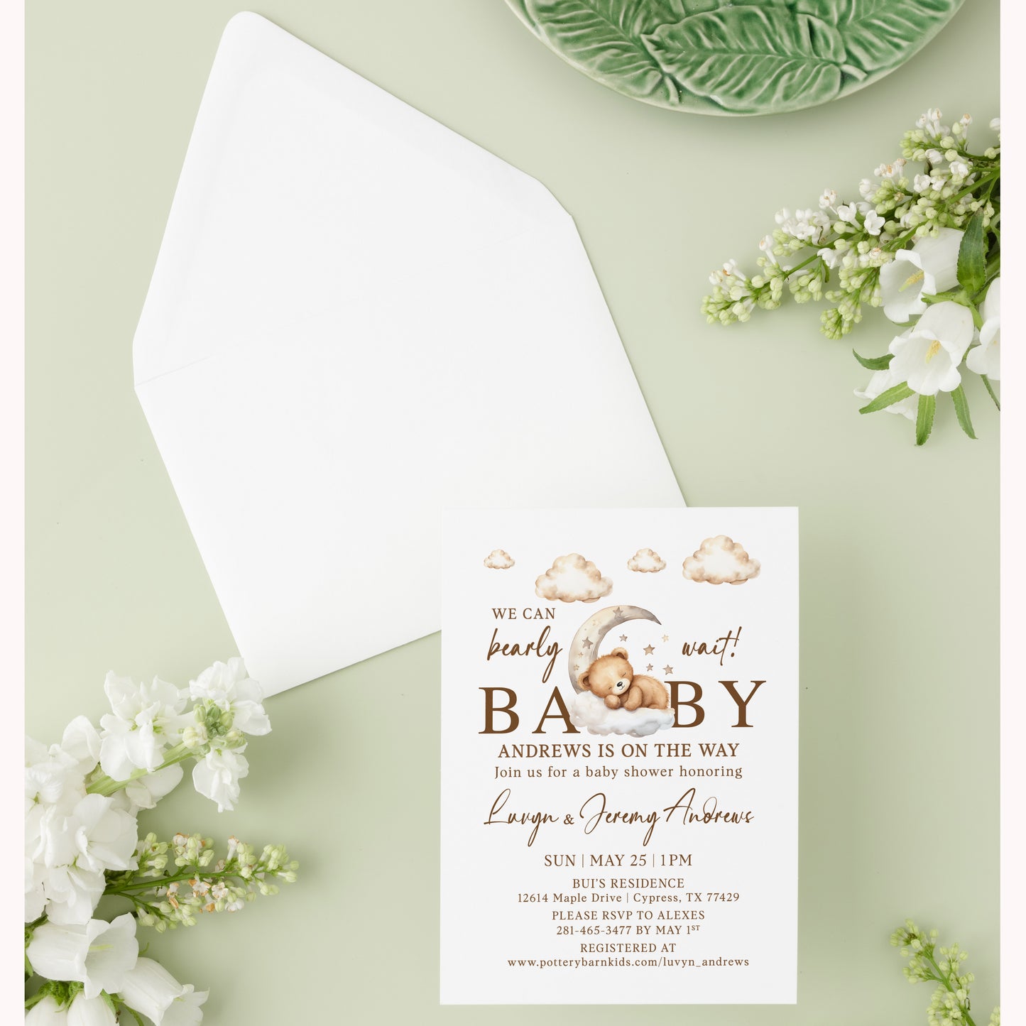 'Can Bearly Wait' Baby Shower Invitations