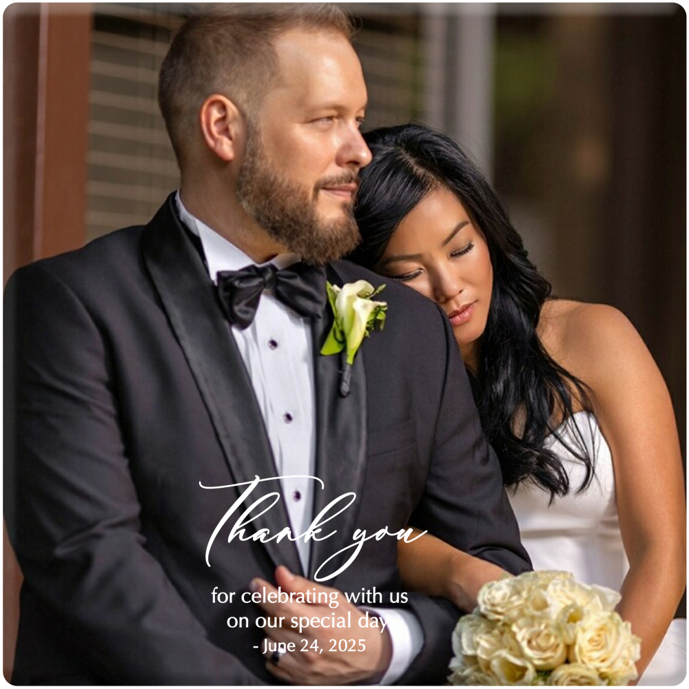Modern Wedding Thank You Photo Magnet Buttons