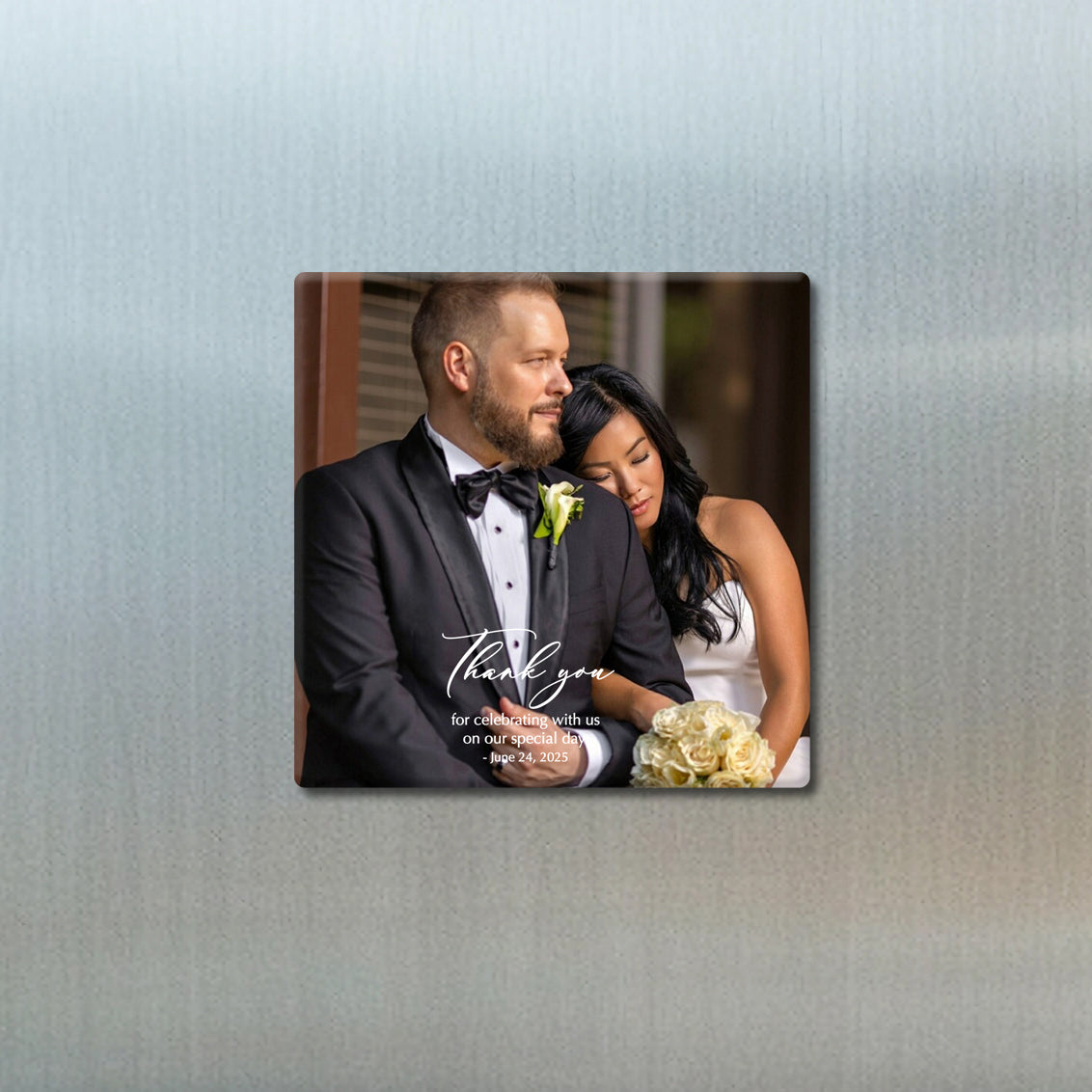 Modern Wedding Thank You Photo Magnet Buttons