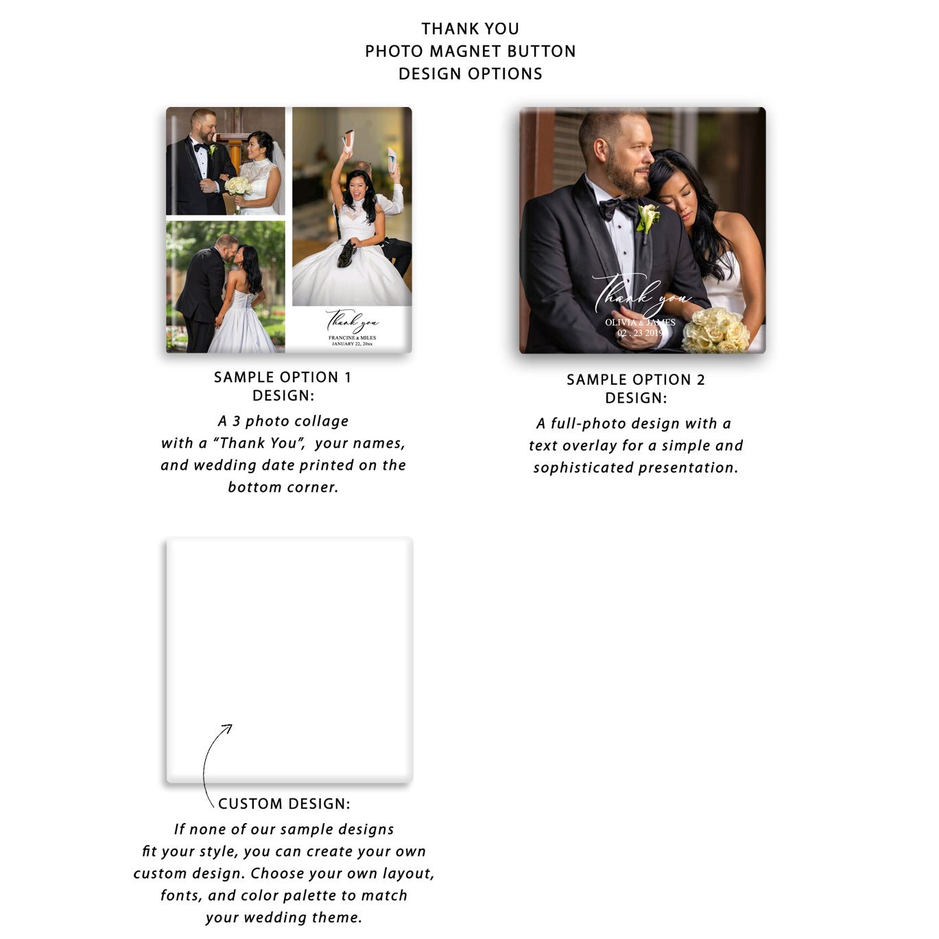 WINSLET | Bilingual Vietnamese Wedding Invitation Suite Bundle with 3" Square Photo Magnet Button Option
