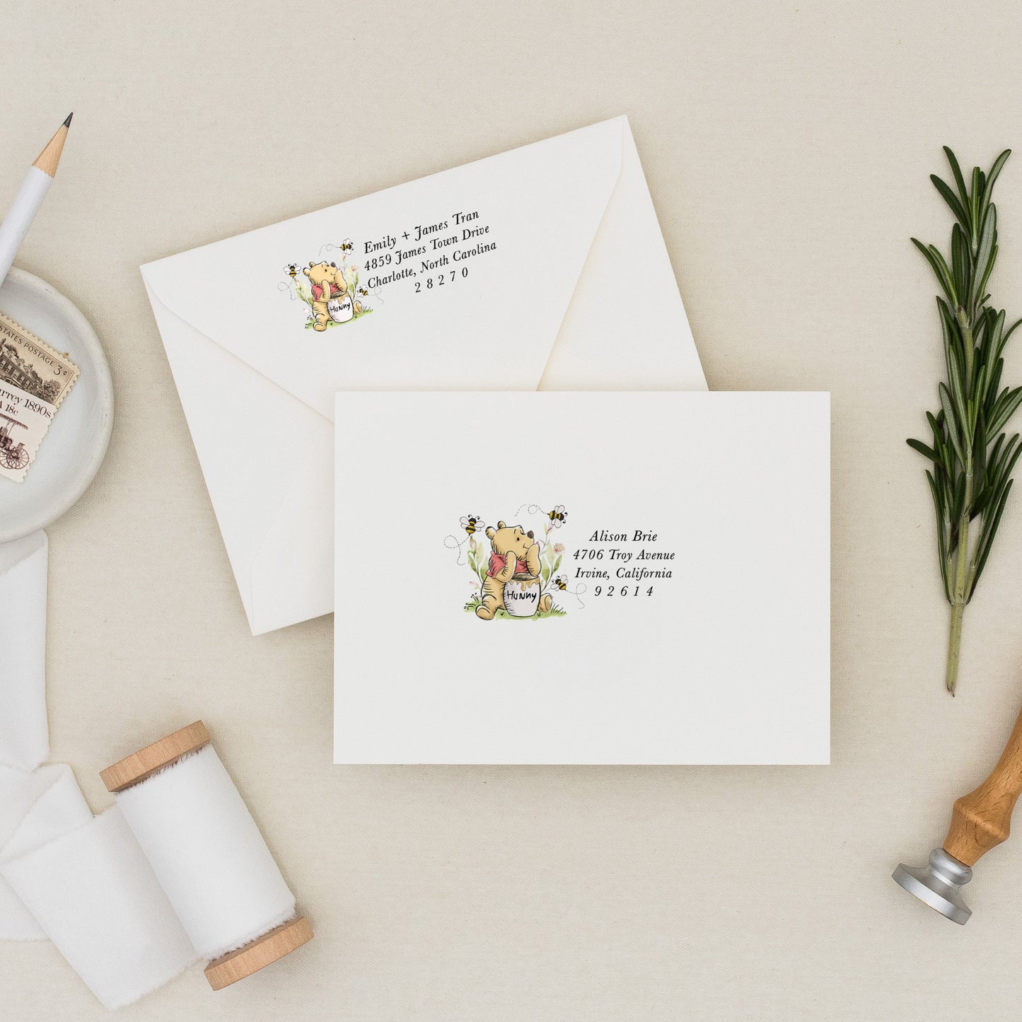Winnie Addressed Envelopes