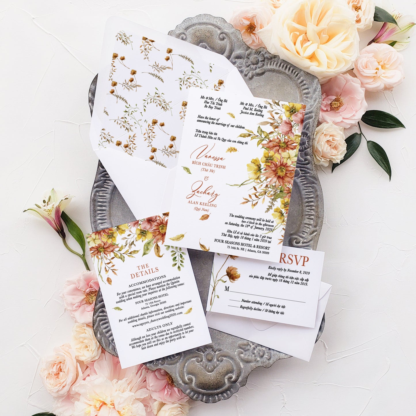 WINSLET | Bilingual Vietnamese Wedding Invitation Suites