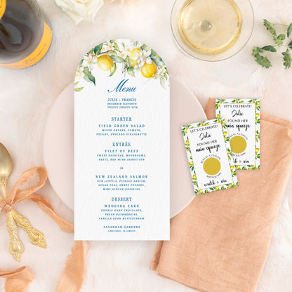 4.25"x9" Arch Lemon Menu