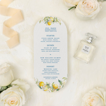 4.25"x9" Arch Lemon Menu