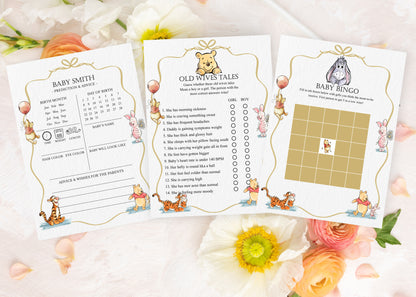 Winnie the Pooh Baby Shower Game Cards