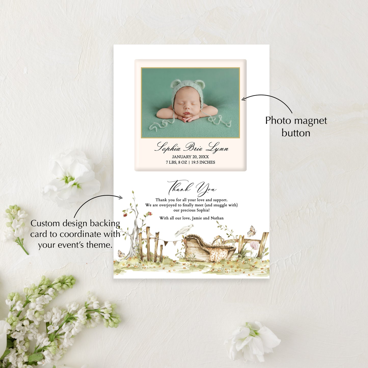 Woodland Theme Baby Birth Announcement
