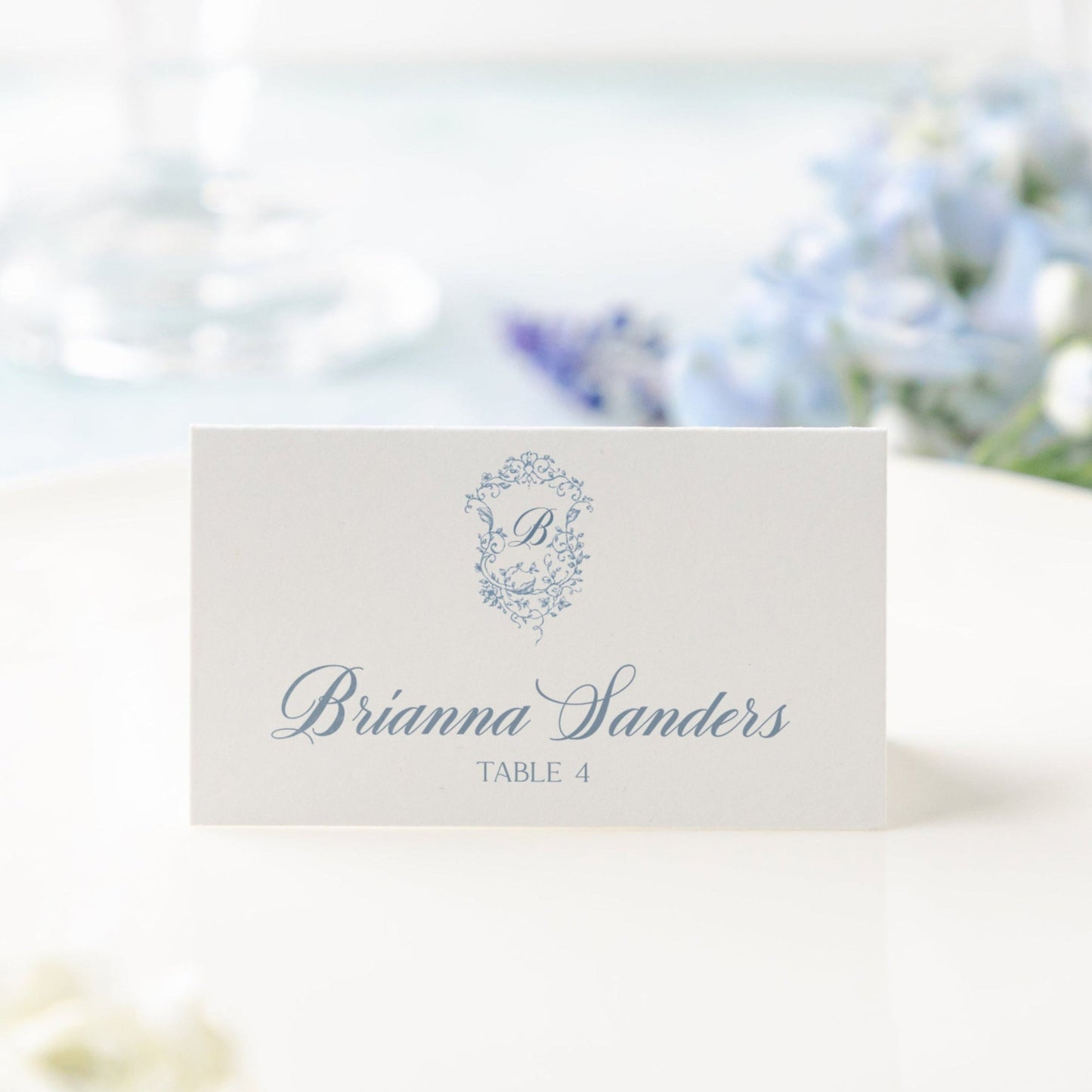COLLETTE | Monogram Crest Escort/Place Cards