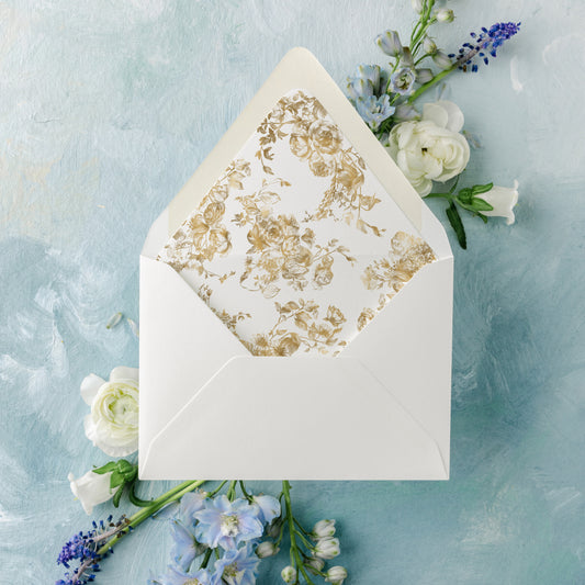 Gold Floral Envelope Liner