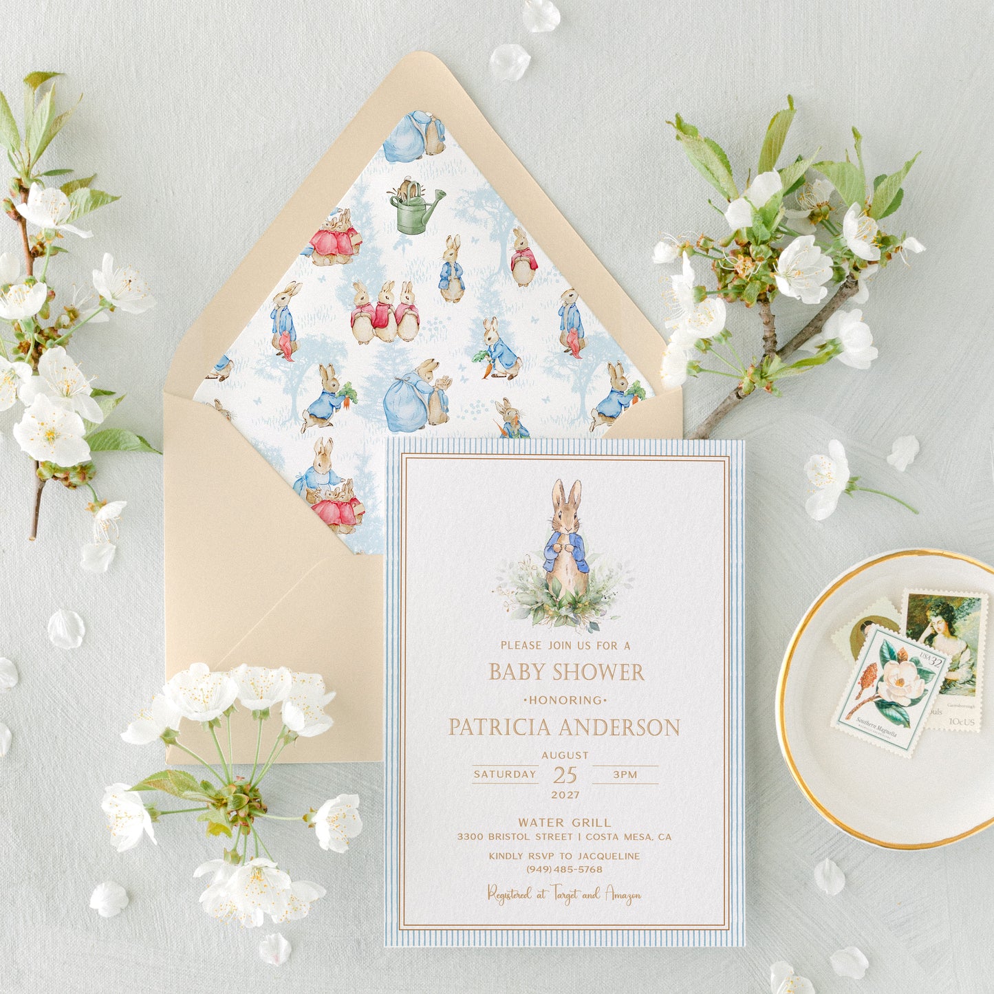 Peter Rabbit Baby Shower Invitations