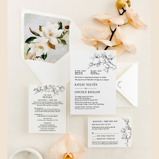 DAPHNE | Bilingual Vietnamese Wedding Invitation Suites