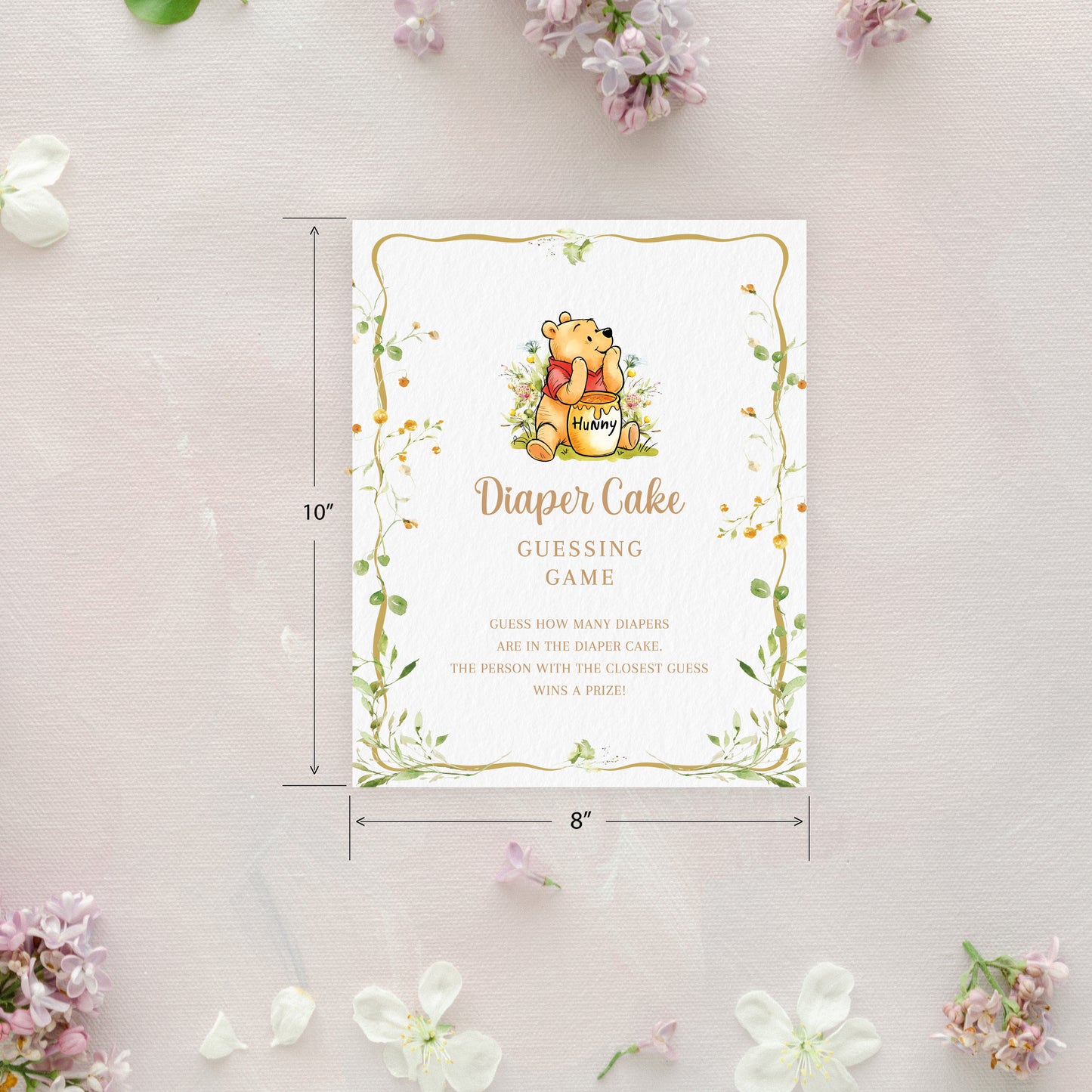 Diaper Cake Guessing Game Set - Includes 8x10 Sign & Custom Quantity Cards