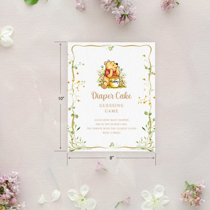 Diaper Cake Guessing Game Set - Includes 8x10 Sign & Custom Quantity Cards