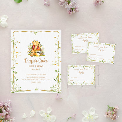 Diaper Cake Guessing Game Set - Includes 8x10 Sign & Custom Quantity Cards