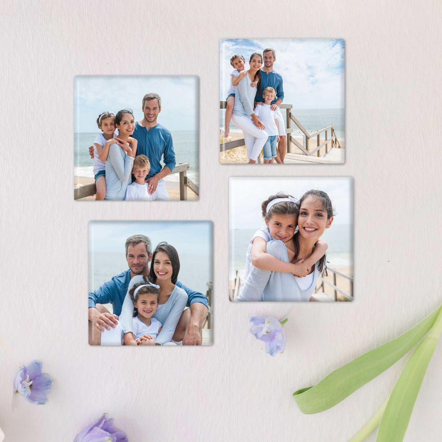 Custom Photo Magnet Button - Set of 4