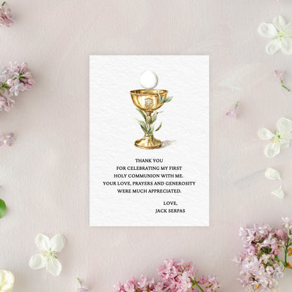 First Holy Communion Thank You Card