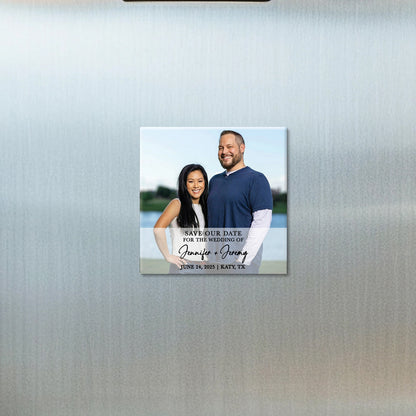 Modern Save-the-Date Photo Magnet Buttons