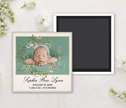Woodland Theme Baby Birth Announcement