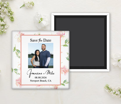 ADDISON | Bilingual Vietnamese Wedding Invitation Suite Bundle + 3" Square Photo Magnet Button Bundle Option