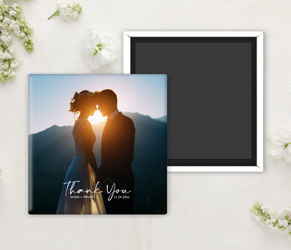 CHARLIZE | Bilingual Vietnamese Wedding Invitation Suite Bundle with 3" Square Photo Magnet Button Option