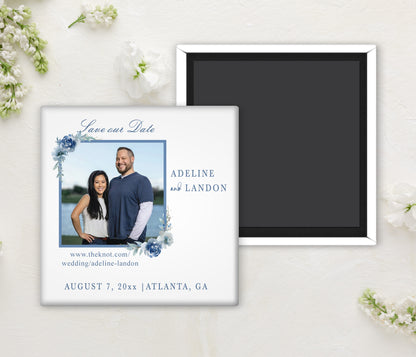 MARIELLE | Bilingual Vietnamese Wedding Invitation Suite Bundle with 3" Square Photo Magnet Button Option