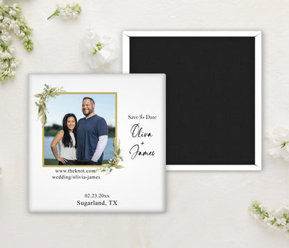 BRIE | Bilingual Vietnamese Wedding Invitation Suite Bundle with 3" Square Photo Magnet Button Option