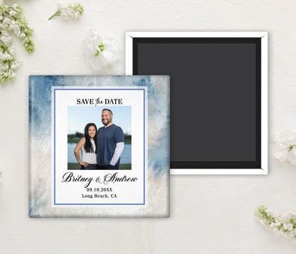 EVALYNN | Bilingual Vietnamese Wedding Invitation Suite Bundle with 3" Square Photo Magnet Button Option