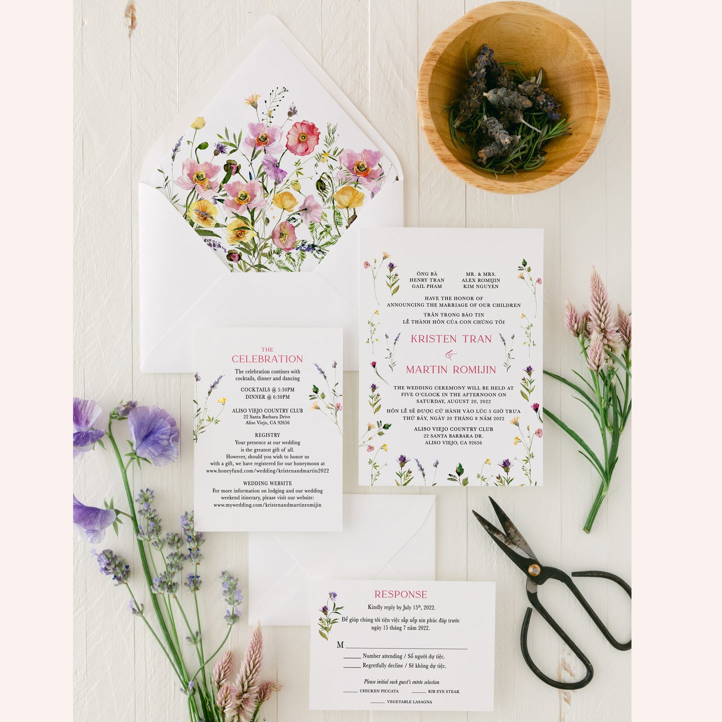 GWYNETH | Bilingual Vietnamese Wedding Invitation Suites