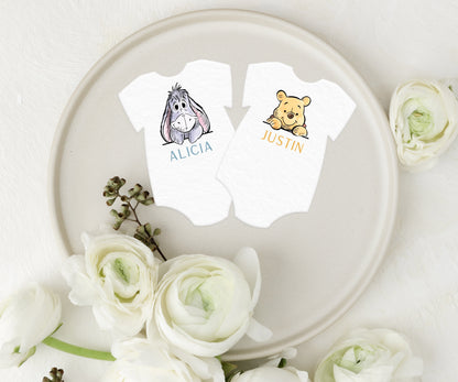 Onesie Shape Winnie the Pooh Escort/Place Cards