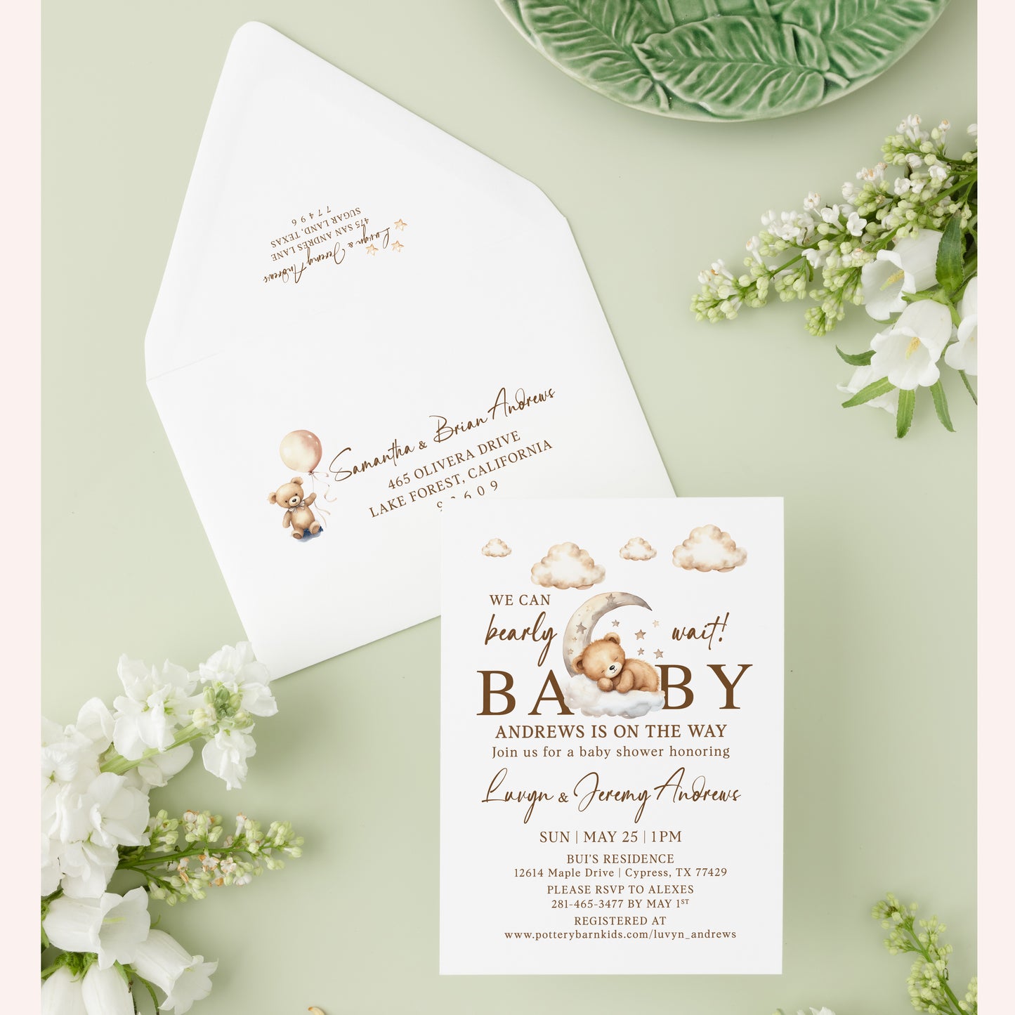 'Can Bearly Wait' Baby Shower Invitations