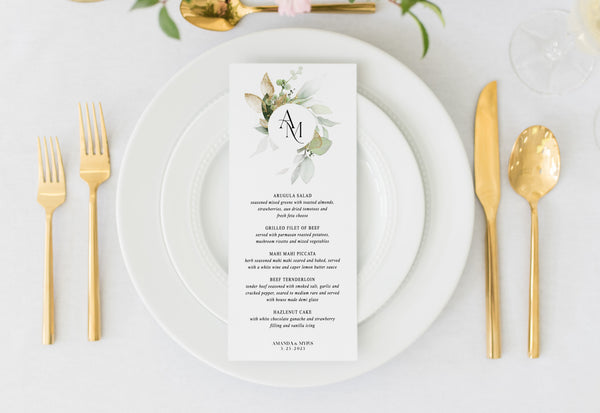 EMILIE | Monogram Menus – Bilingual Invitations