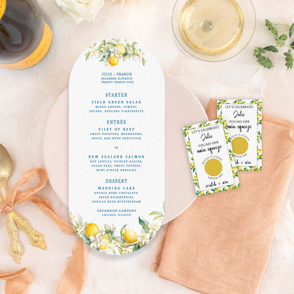 4.25"x9" Arch Lemon Menu