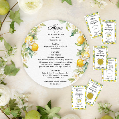 7" Round Lemon Menu