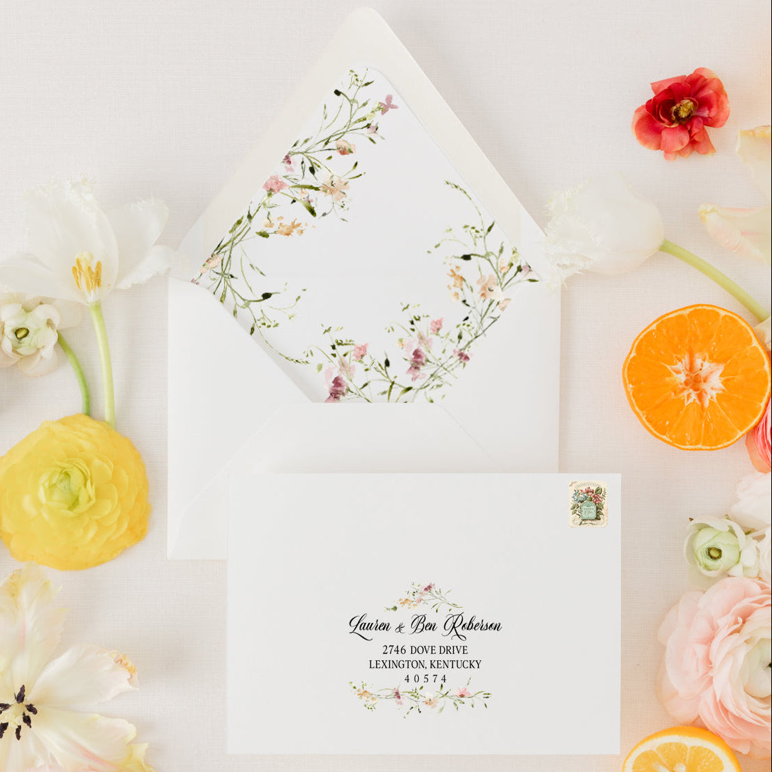 MADISON | Bilingual Vietnamese Wedding Invitation Suite Bundle with 3" Square Photo Magnet Button Option