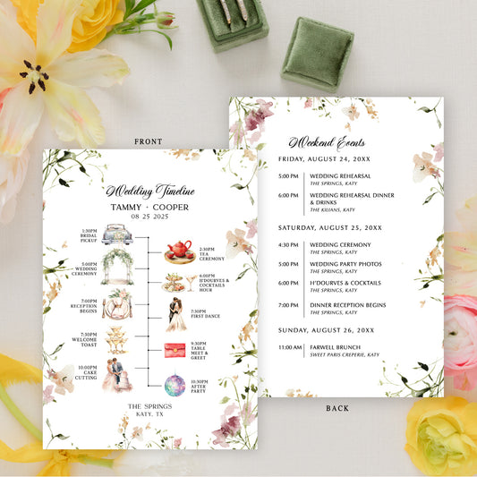 MADISON | Wedding Weekend Events  & Timeline Card