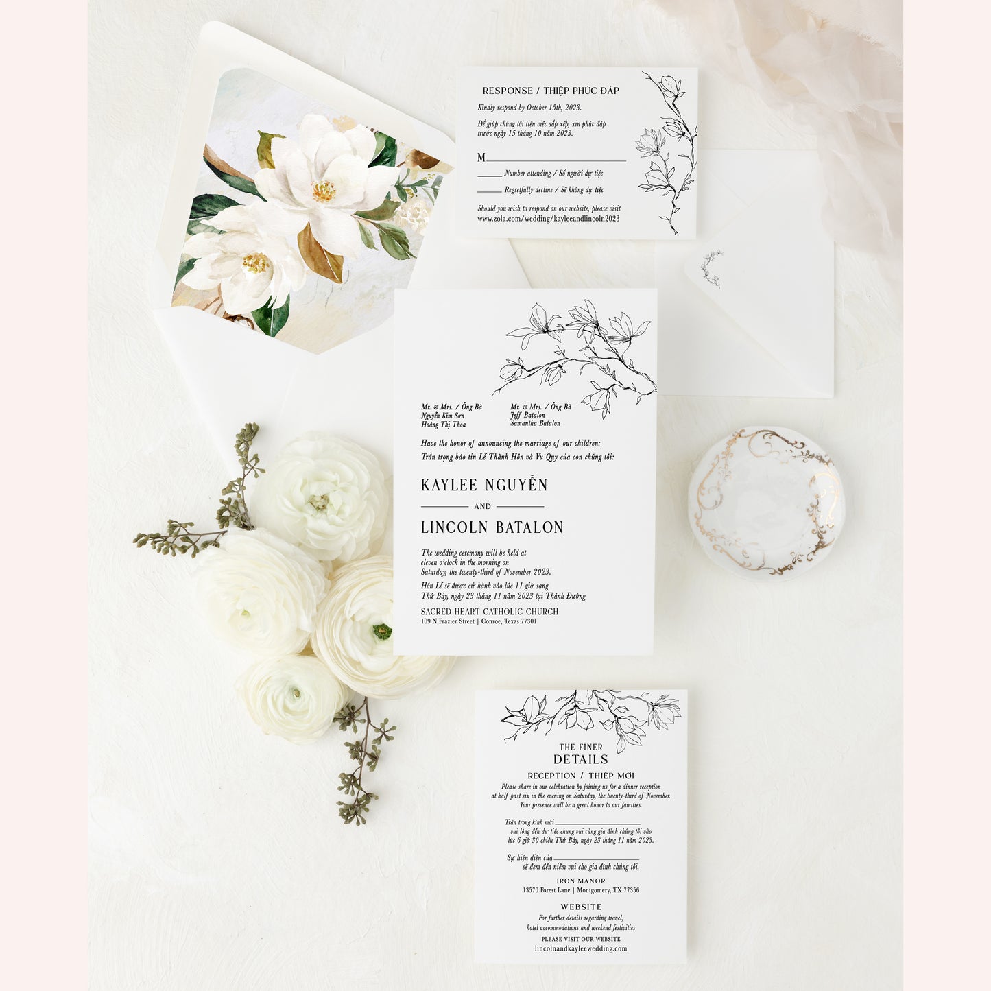 DAPHNE | Bilingual Vietnamese Wedding Invitation Suites