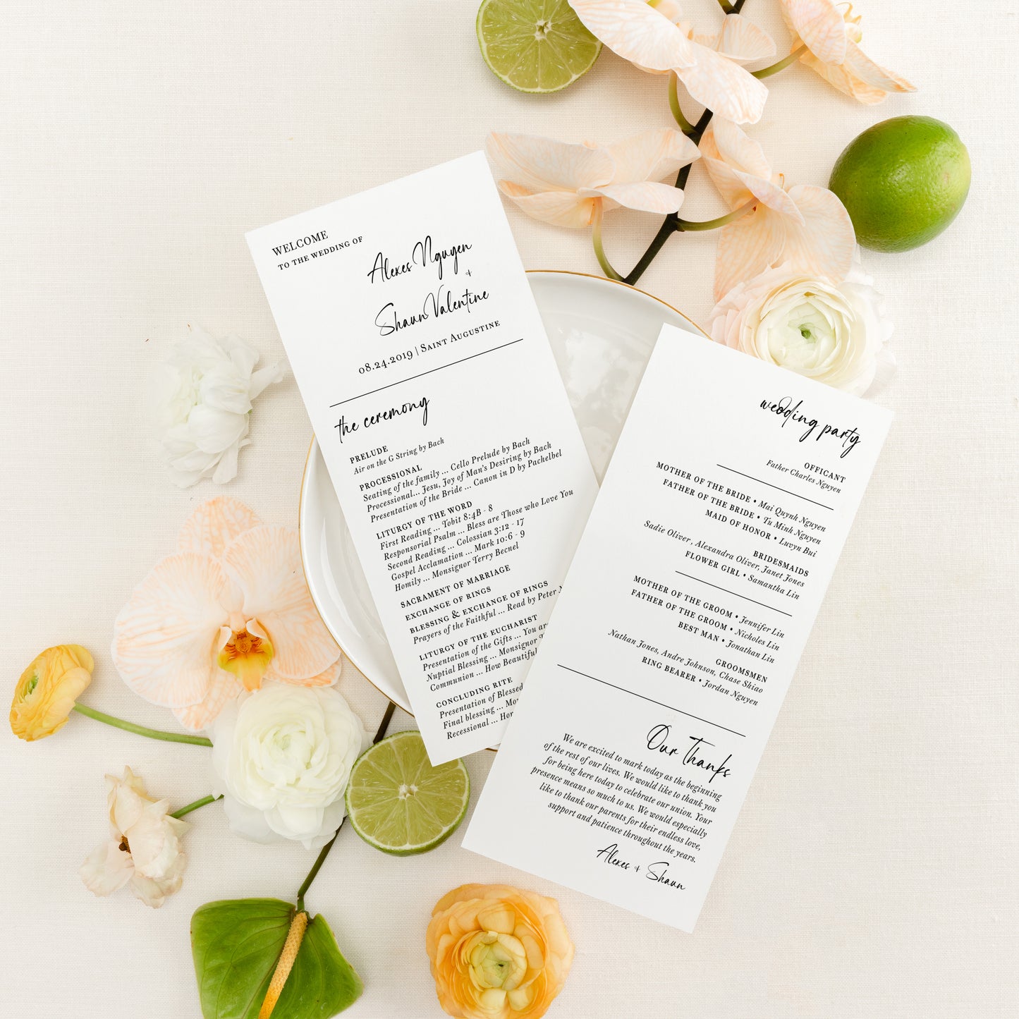 HONORINE | Modern Program Cards
