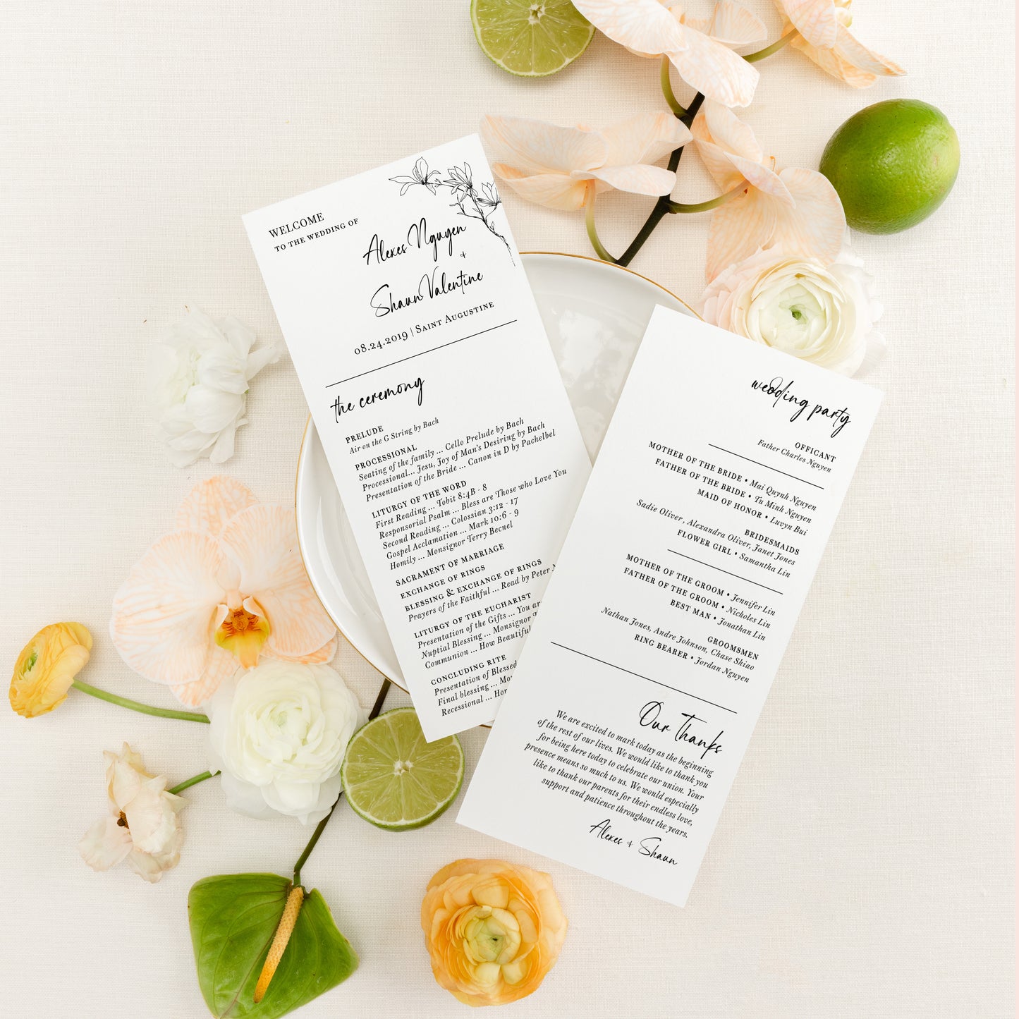 HONORINE | Modern Program Cards