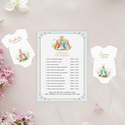 Peter Rabbit Baby Shower Game Cards