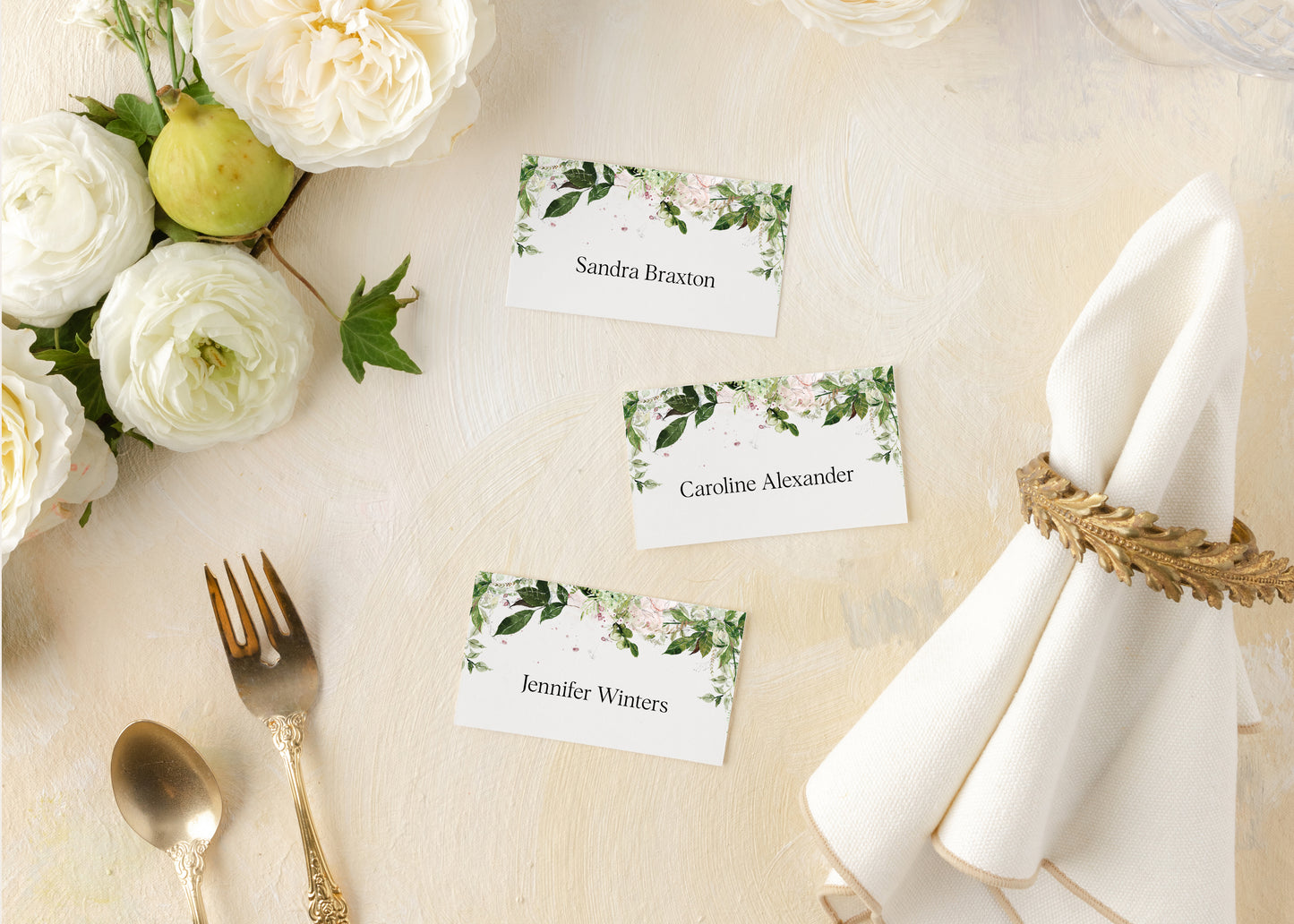 NICOLE | Lush Greenery, Foilage Escort/Place Cards